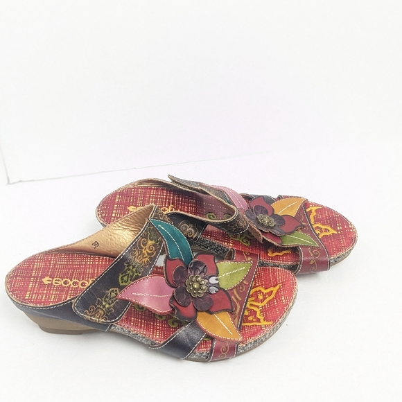 Socofy leather floral sandals - Picture 16 of 16